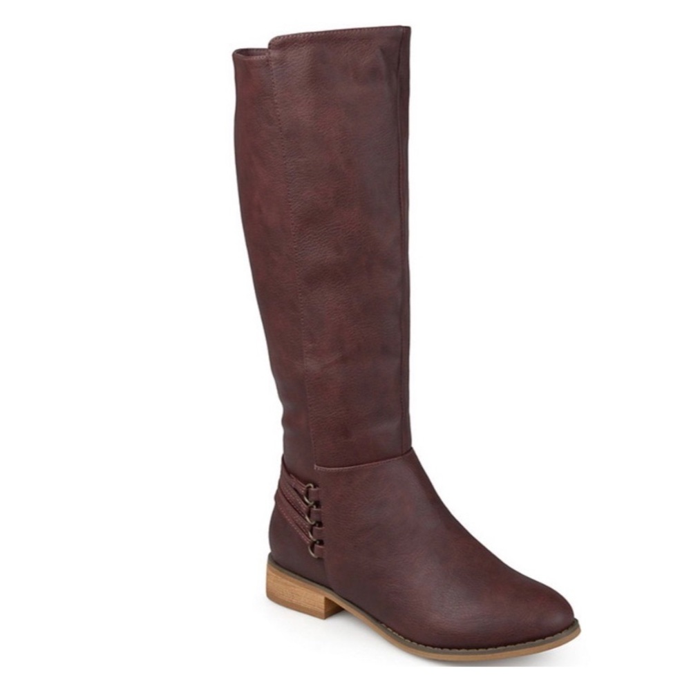Wine Colored Wide Calf Marcel Boots